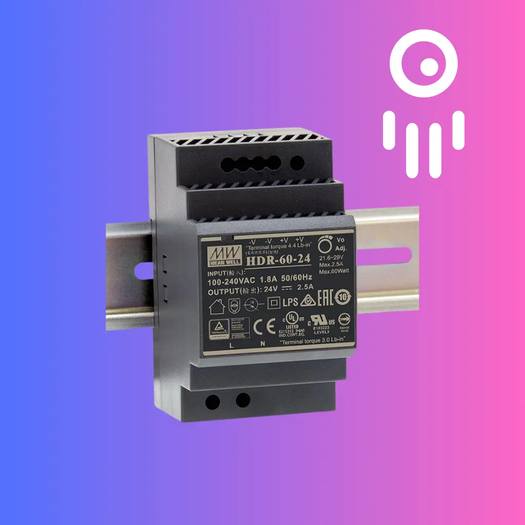 Akuvox HDR-60-SPEC - Powersupply 48VDC 1.25A for 2-wire IP Intercom, Rail mounting