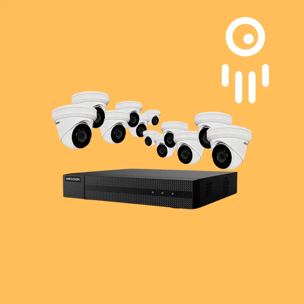 HIK-EKI-K164T412: 16-Channel 4MP Turret PoE Security Kit with 4TB HDD