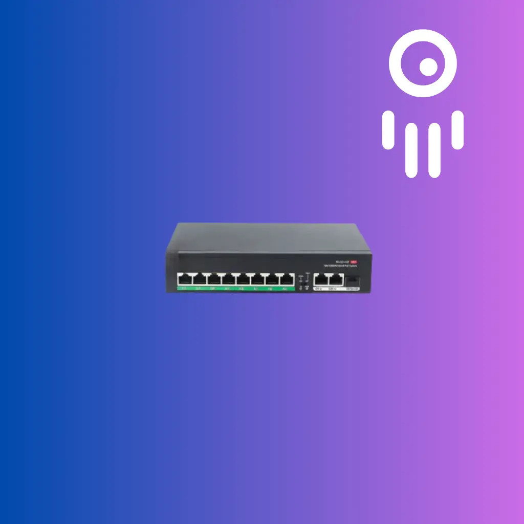 RAD-8POE: 10-Port Long Distance PoE Switch | 8 PoE Ports | 120W Power | 250m Range