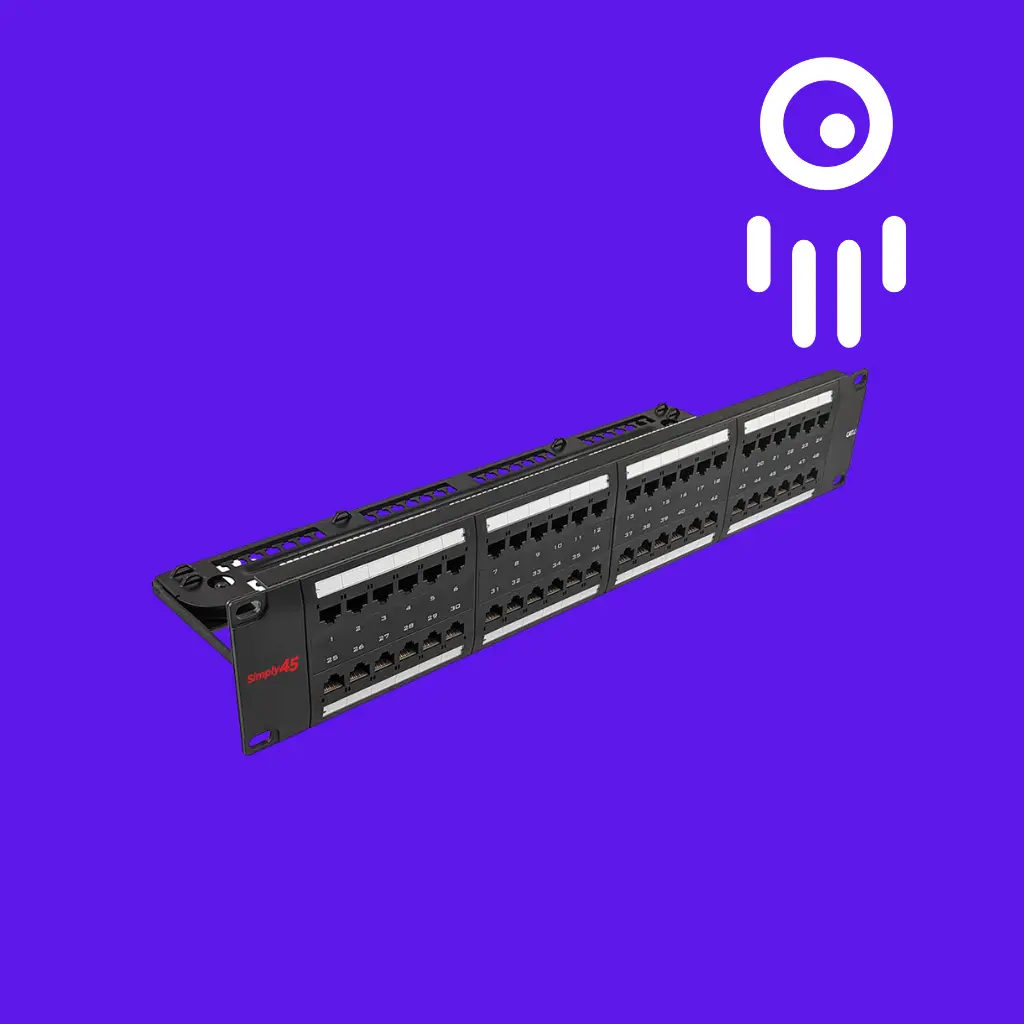 S45-2648 – 48 Port Loaded – Cat6 UTP Patch Panel