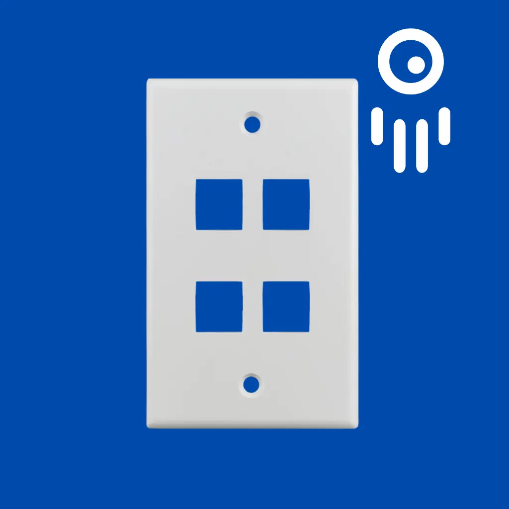 S45-3204W 4-Port Keystone Wall Plate - White