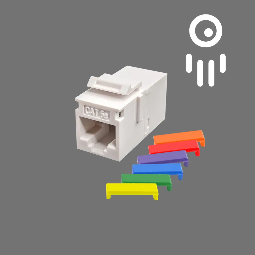 S45-3250W Cat5e Unshielded Keystone Feed-Thru Coupler (White)