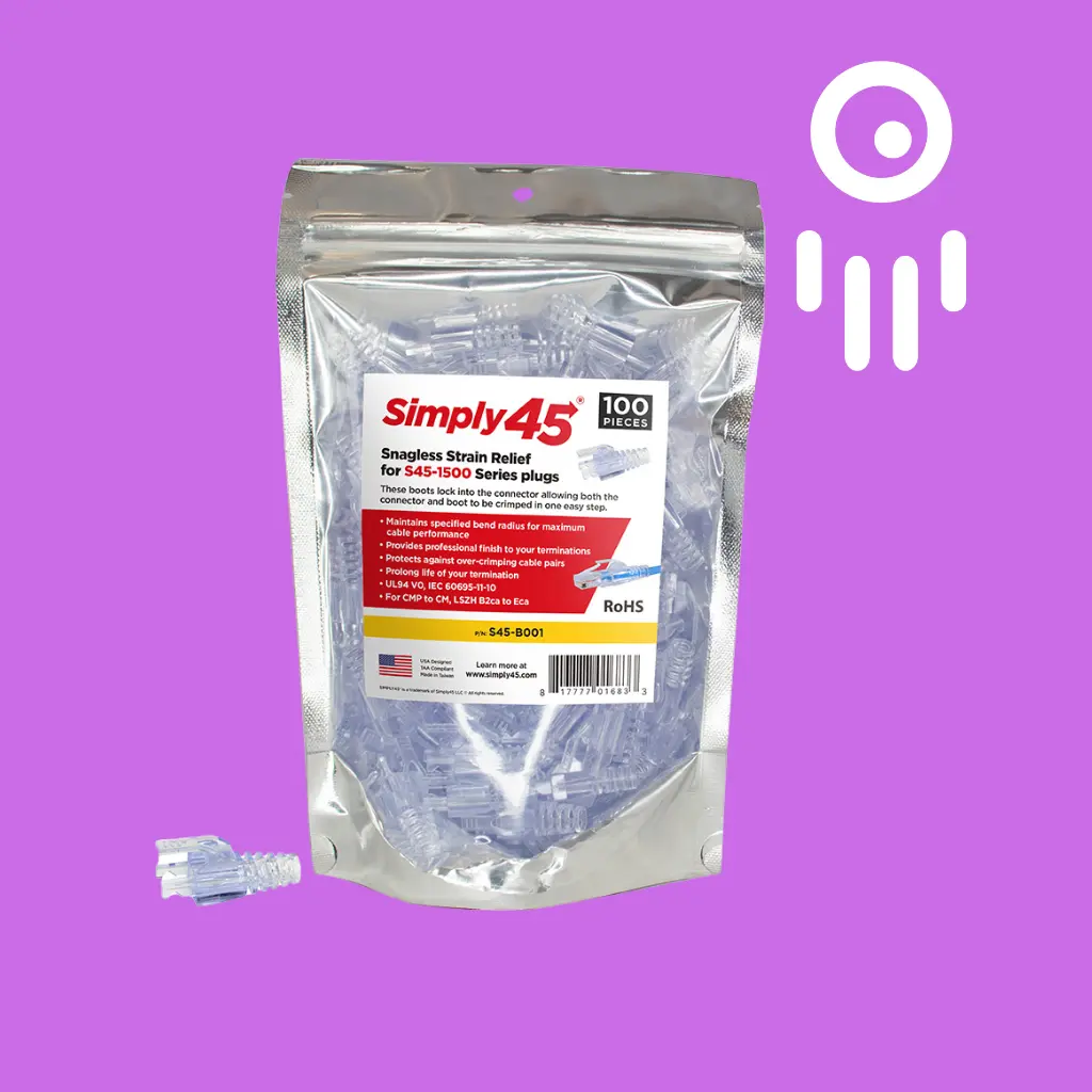 S45-B001 Cat5e UTP Integrated Strain Reliefs (100-Pack)