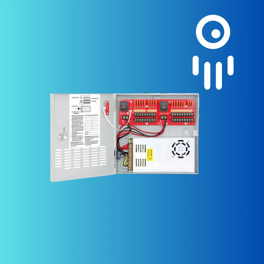 Secolarm SEC-PC-U1810-PULQ - 12VDC Switching CCTV Power Supply, 18 Outputs, 10A total