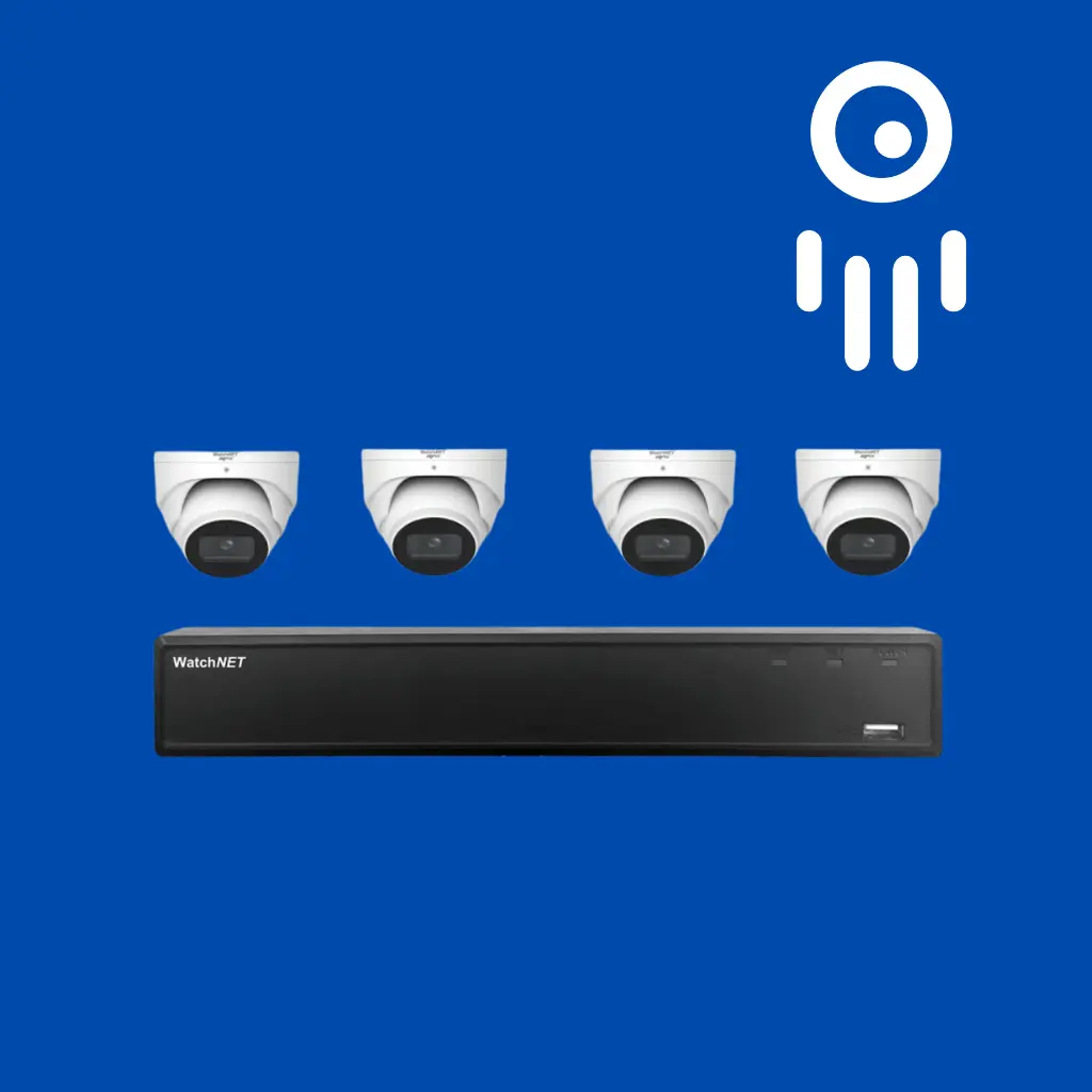 WAT-ENM-04KIT4-50T3M :  5MP AI Turret Security Kit,Proactive Deterrence and Advanced Analytics