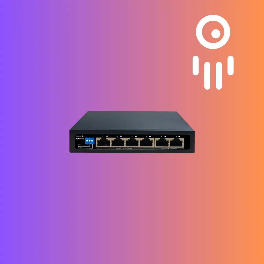 Petenet PET-D5006-4P-60 - 4-Port FE PoE+ Switch with 2 RJ45 Uplink Port