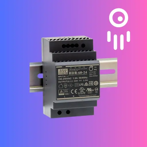 Akuvox HDR-60-SPEC - Powersupply 48VDC 1.25A for 2-wire IP Intercom, Rail mounting