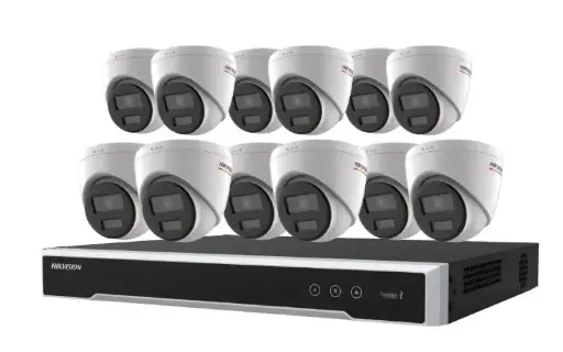 HIK-EKI-K164T412C : 16-Channel 4K Surveillance System with 4TB HDD and 12 Outdoor Cameras