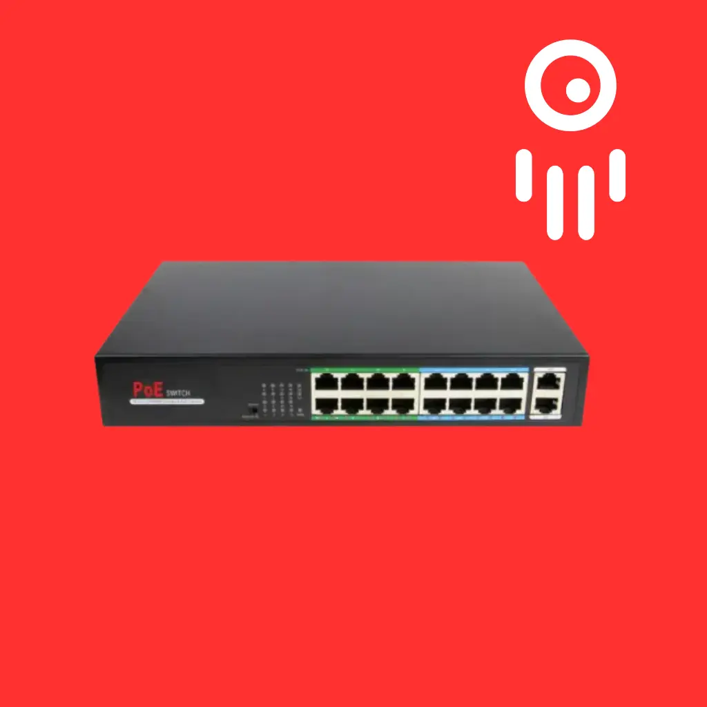 Radiance RAD-16POE:18-Port Long Distance PoE Switch | 250W Power | Gigabit & PoE Ports