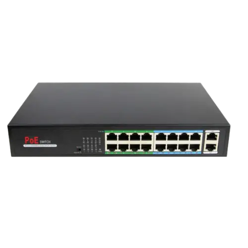 RAD-16POE:18-Port Long Distance PoE Switch | 250W Power | Gigabit & PoE Ports