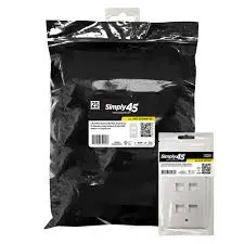 S45-3204W-25: 25-Pack of 4-Port Keystone Wall Plates (White)