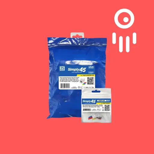 S45-3250W-25: 25-Pack Cat5e Unshielded Keystone Feed-Thru Couplers