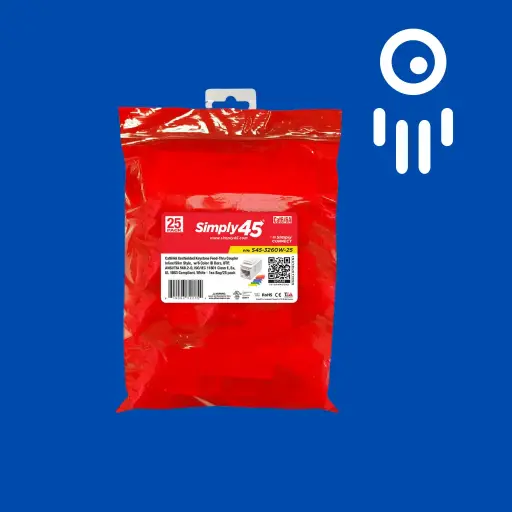 S45-3260W-25: 25-Pack Cat6 Unshielded Keystone Feed-Thru Couplers (White)