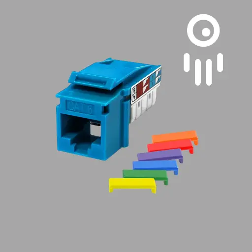 S45-3690BL Cat6 Unshielded 90-Degree Keystone Jack (Blue)