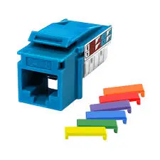 S45-3690BL Cat6 Unshielded 90-Degree Keystone Jack (Blue)