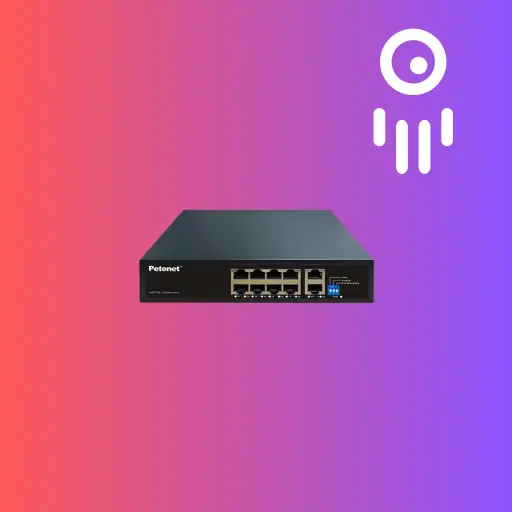 Petenet PET-D7010-8P-120 - 8-Port Gigabit PoE+ Switch with 2 RJ45 Uplink Port 